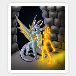 Fire Element and Purple Dragon Sticker